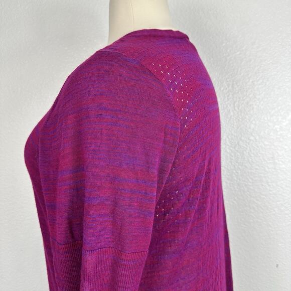 Torrid Sweater Women 3X Purple Space Dye Duster V-Neck Button Front Cardigan - Picture 7 of 15